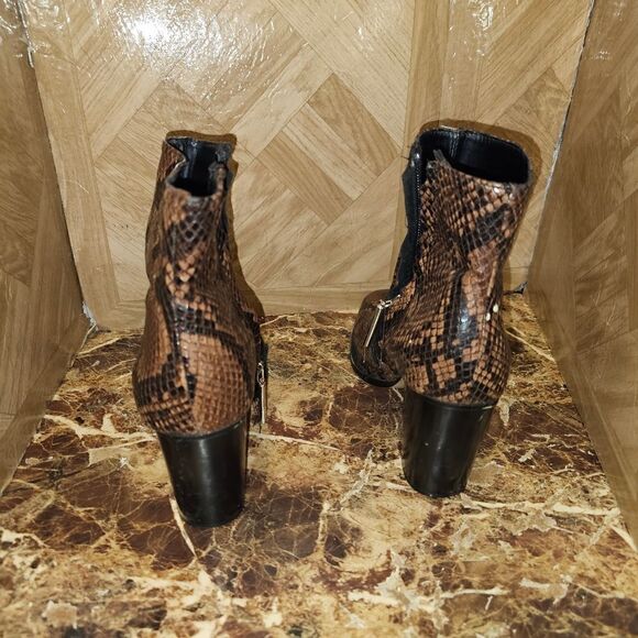 Zara women's fashion leather snake brown ankle boots size 7. 049 - Picture 10 of 11